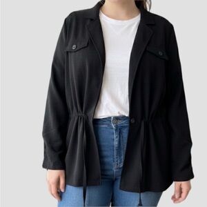 SOHO Black Long Sleeve Lightweight Jacket / Shirt Shacket Plus Size 3X